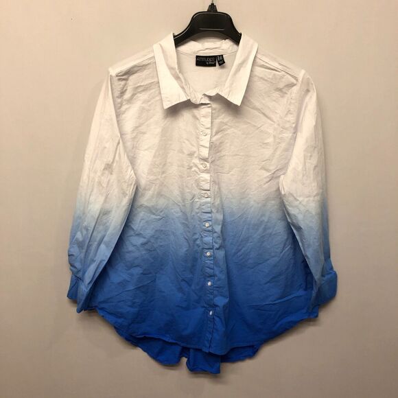 Attitudes by Renee Women Blouse Top Button Shirt Size 2X Cotton Blend B313 -8 - Picture 8 of 14